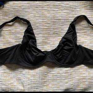 Black silky lightly lined bra